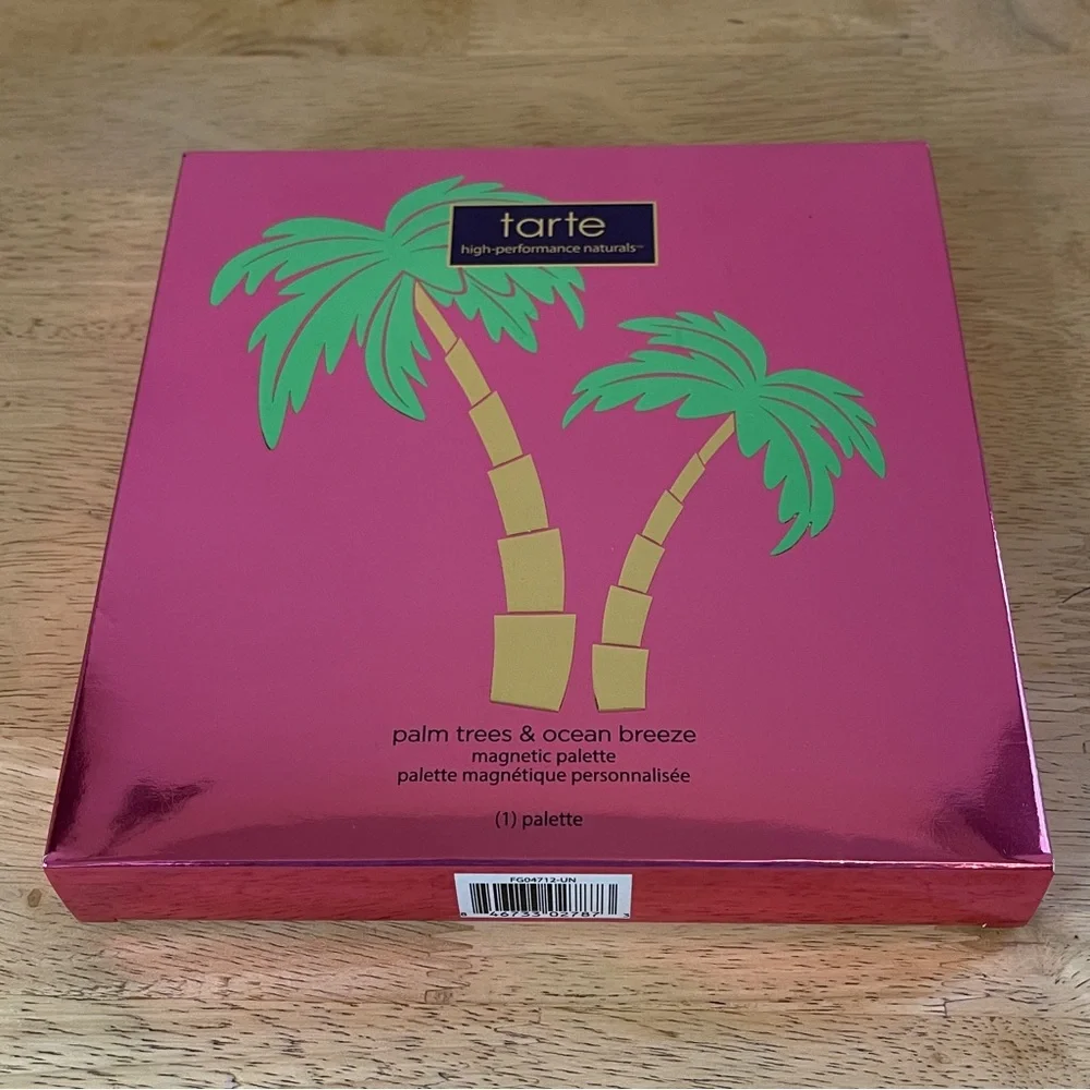 Tarte Palm Trees & Ocean Breeze Sequin Magnetic Cosmetic Makeup Palette Case NIB